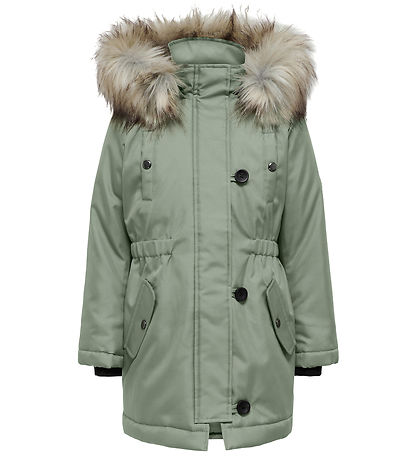 Kids Only Jacket - Noos - KogIris - Desert Sage/Fur Light Grey