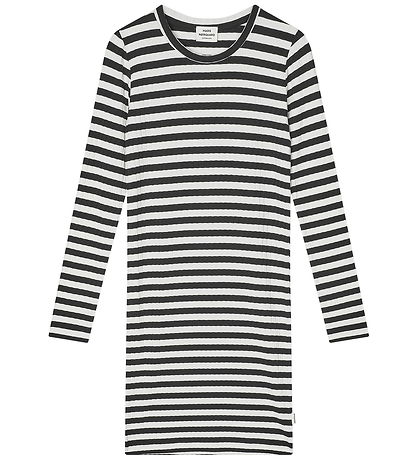 Mads Nørgaard Dress - Rib - Stripe Dubina - Black/Vanilla Ice