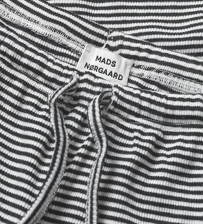 Pantalon Mads Nørgaard - Rib - Stripe Verona - Noir/Vanilla Ice