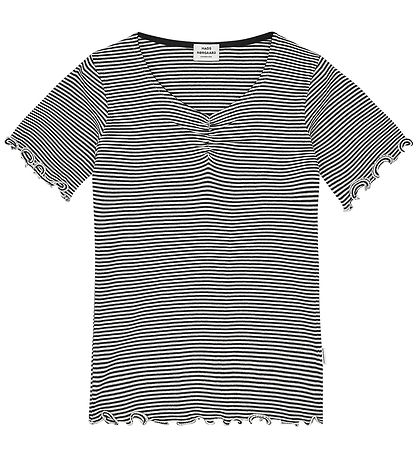 T-Shirt Mads Nørgaard - Rib - Stripe Tiki - Noir/Vanilla Ice T-Shirt Mads Nørgaard - Rib - Stripe Tiki - Noir/Vanilla Ice