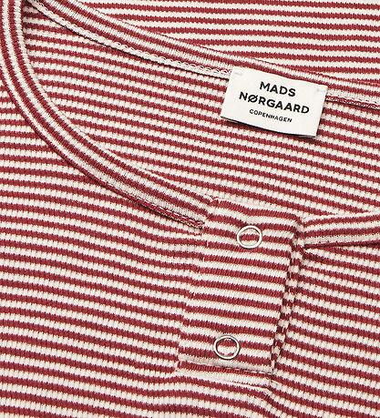 Mads Nørgaard Bluse - Rib - Stripe Tala - Weingut/Vanilla Ice