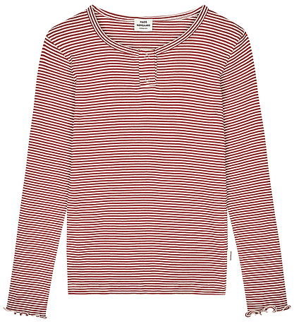 Mads Nørgaard Bluse - Rib - Stripe Tala - Weingut/Vanilla Ice