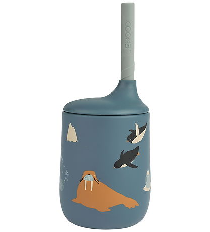 Liewood Cup w. Straws - Silicone - Ellis - Arctic Sea/Ocean Vie