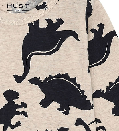 Hust and Claire Bodysuit l/s - HCBilly All Dinos - Biscuit