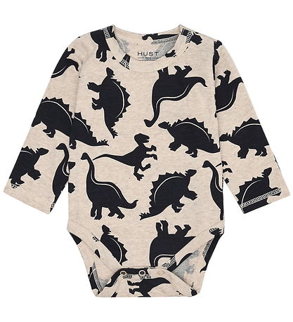 Hust and Claire Bodysuit l/s - HCBilly All Dinos - Biscuit