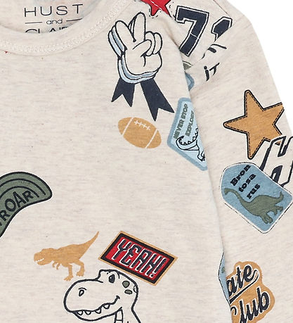 Hust and Claire Bodysuit l/s - Buster Badges - Wheat Melange