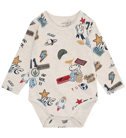 Hust and Claire Bodysuit l/s - Buster Badges - Wheat Melange