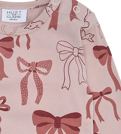 Hust and Claire Bodysuit l/s - HCBri Bows - Adobe Rose