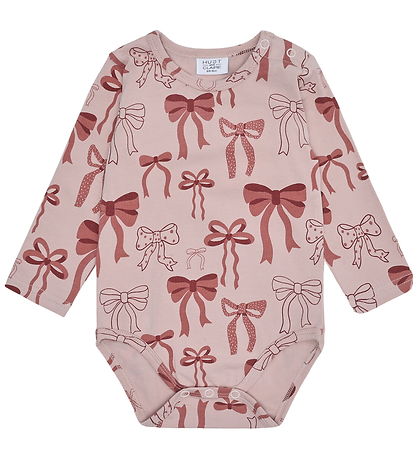 Hust and Claire Bodysuit l/s - HCBri Bows - Adobe Rose