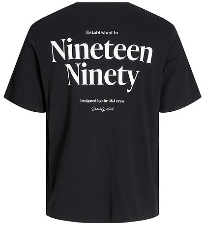 Jack & Jones T-Shirt - JjNinety - Schwarz m. Weiß