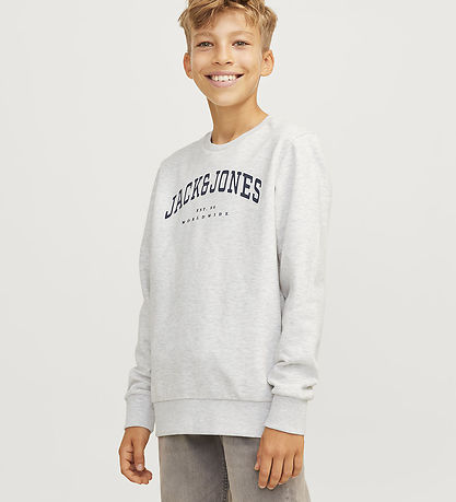 Jack & Jones Sweatshirt - JjeCaleb - White Melange Jack & Jones Sweatshirt - JjeCaleb - White Melange