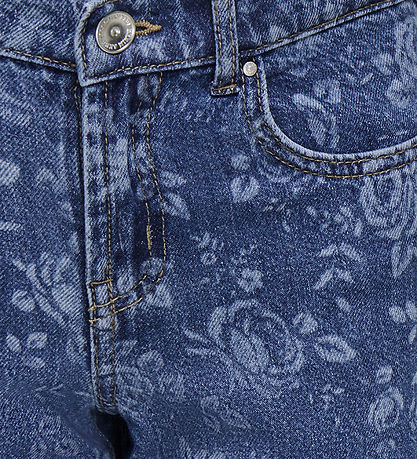 Kids Only Jeans - KogHope - Medium+ Blue Denim m. Blumen