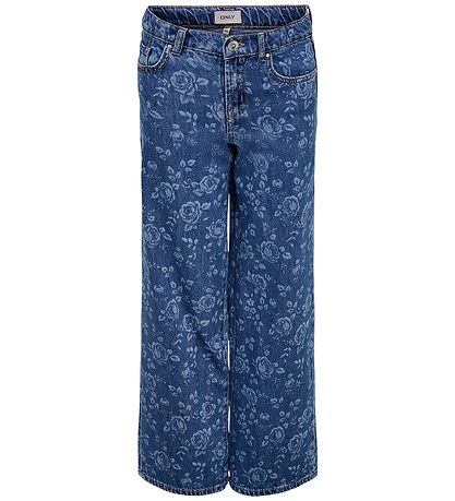 Kids Only Jeans - KogHope - Medium+ Blue Denim m. Blumen