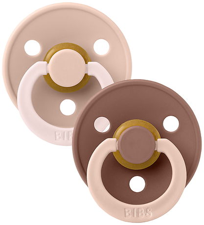 BIBS Colour Pacifiers - Size 1 - 2-Pack - Round - Blush Woodchuc