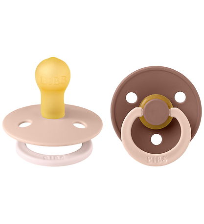 BIBS Colour Pacifiers - Size 1 - 2-Pack - Round - Blush Woodchuc