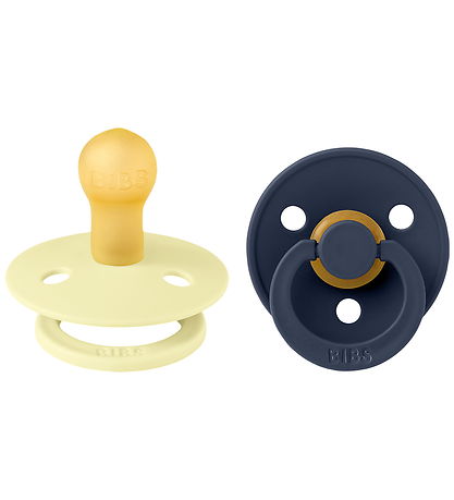 BIBS Colour Pacifiers - Size 1 - 2-Pack - Round - Luna/Deep Spac