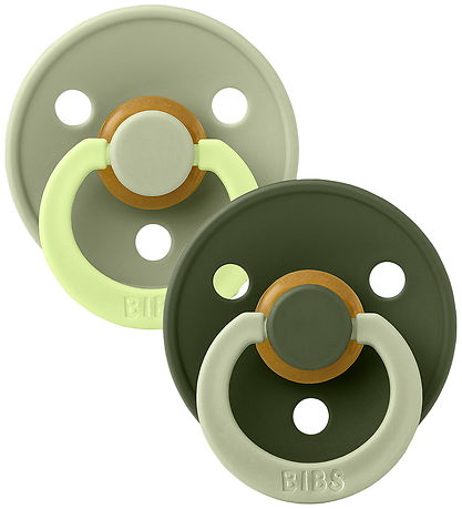 BIBS Colour Pacifiers - Size 1 - 2-Pack - Round - Sage Hunter Gr