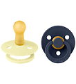 BIBS Colour Pacifiers - Size 2 - 2-Pack - Round - Luna/Deep Spac BIBS Colour Pacifiers - Size 2 - 2-Pack - Round - Luna/Deep Spac