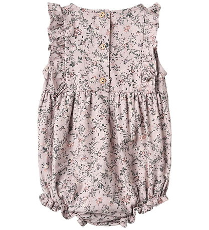 Wheat Summer Romper - Emmaline - Lilac Checked Flowers Wheat Summer Romper - Emmaline - Lilac Checked Flowers