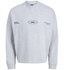 Jack & Jones Sweatshirt - JcoSignal - White Melange w. Black Jack & Jones Sweatshirt - JcoSignal - White Melange w. Black