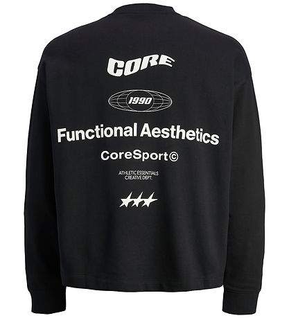 Jack & Jones Sweatshirt - JcoSignal - Black w. White Jack & Jones Sweatshirt - JcoSignal - Black w. White