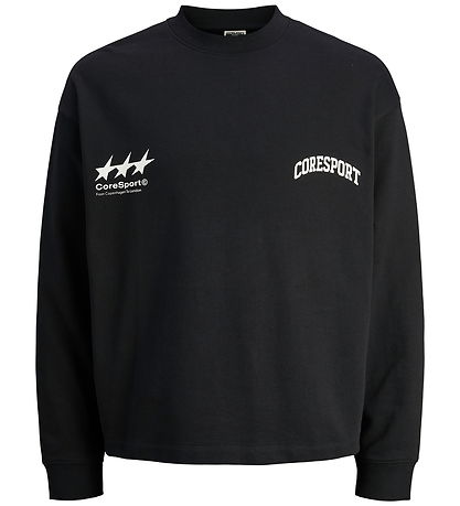 Jack & Jones Sweatshirt - JcoSignal - Black w. White Jack & Jones Sweatshirt - JcoSignal - Black w. White