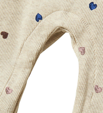 Name It Jumpsuit - Rib - NbfNutti - Peyote Melange w. Hearts