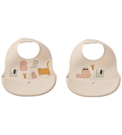 Liewood Bibs - Silicone - 2-Pack - Ember - Cats Duck Dogs/Sa
