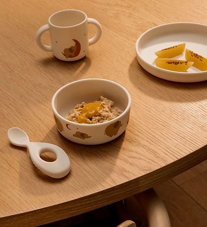Liewood Dinner Set - Silicone - 4 Parts - Vivi - Elephant/Cream  Liewood Dinner Set - Silicone - 4 Parts - Vivi - Elephant/Cream