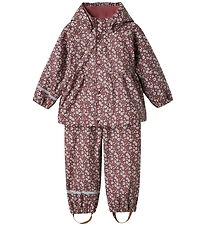 Name It Rainwear w. Suspenders - NmfDry10 - Fig w. Flowers Name It Rainwear w. Suspenders - NmfDry10 - Fig w. Flowers