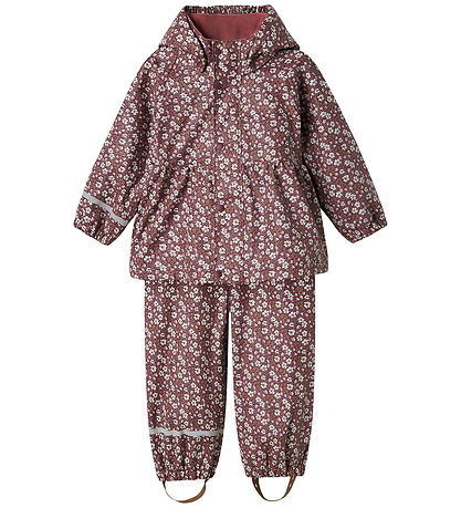 Name It Rainwear w. Suspenders - NmfDry10 - Fig w. Flowers Name It Rainwear w. Suspenders - NmfDry10 - Fig w. Flowers