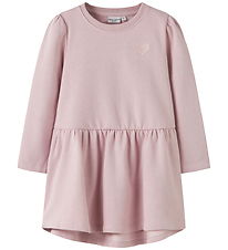 Name It Sweat Dress - NmfVima - Burnished Lilac/Heart Embroidery Name It Sweat Dress - NmfVima - Burnished Lilac/Heart Embroidery