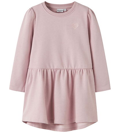 Name It Joggingkjóll - NmfVima - Glansandi Lilac/Heart Útsaumur