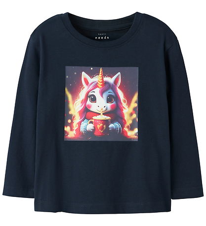 Name It Blouse - NmfVotea - Navy Blazer/Hot Cocoa Unicorn