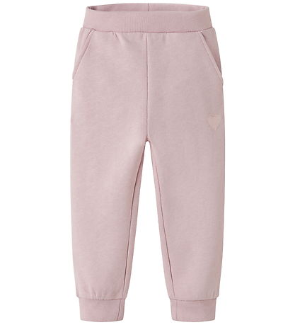 Name It Sweatpants - NmfVima - Polerad Lilac/Heart Broderi Name It Sweatpants - NmfVima - Polerad Lilac/Heart Broderi