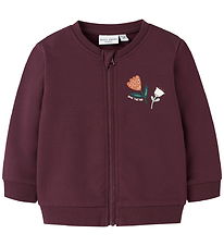 Name It Zip Sweatshirt - NbfVrillie - Fig/Flowers