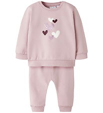 Name It Sweatset - NbfVrillie - Brüniert Lilac/Hearts Name It Sweatset - NbfVrillie - Brüniert Lilac/Hearts