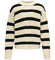 Kids Only Blouse - Knitted - Noos - KogJusty - Eggnog/Black Kids Only Blouse - Knitted - Noos - KogJusty - Eggnog/Black