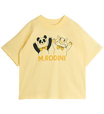 Mini Rodini T-shirt - Panda & CAT - Yellow Mini Rodini T-shirt - Panda & CAT - Yellow