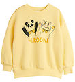 Mini Rodini 맨투맨 - 팬더 & CAT - 노랑 Mini Rodini 맨투맨 - 팬더 & CAT - 노랑