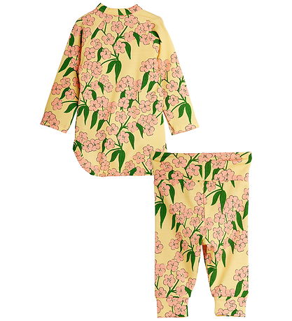 Mini Rodini Set - Trousers/Wrap Bodysuit l/s - Alpine Flowers - 