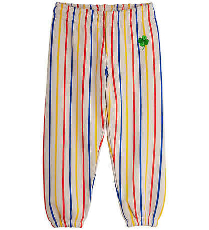 Mini Rodini Joggingbroek - Clover - Grijs m. Strepen