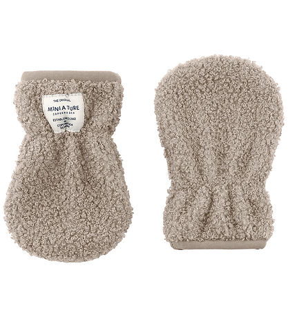 Mini A Ture Mittens - Teddy Fleece - MatWolmer - Grey Brown