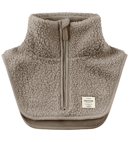 Mini A Ture Neck Warmer - Teddy Fleece - MatAkton - Grey Brown