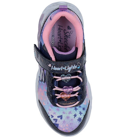 Skechers Sko m. Lys - Heart Juveler - Navy/Multi