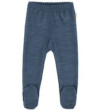 Joha Leggings w. Feet - Wool/Bamboo - Dark Denim Joha Leggings w. Feet - Wool/Bamboo - Dark Denim
