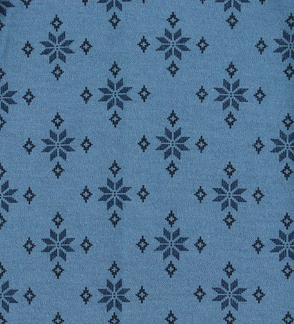 Joha Booties - 2-layer - Wool/Cotton - Blue w. Snowflakes