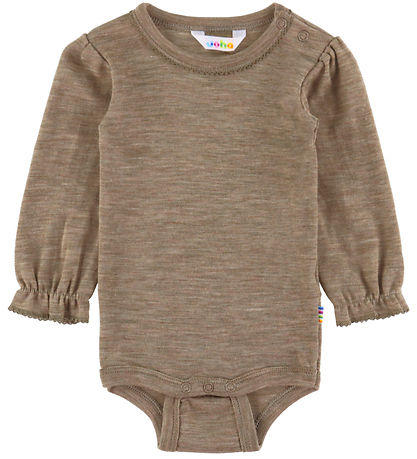 Joha Bodysuit l/s - Wool/Silk - Beige Melange Joha Bodysuit l/s - Wool/Silk - Beige Melange