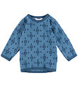 Joha Blouse - Wool/Cotton - Blue w. Snowflakes Joha Blouse - Wool/Cotton - Blue w. Snowflakes