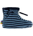 Joha Booties - Wool - 2-layer - Blue w. Stripes Joha Booties - Wool - 2-layer - Blue w. Stripes